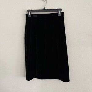 Black velvet Akris pencil skirt